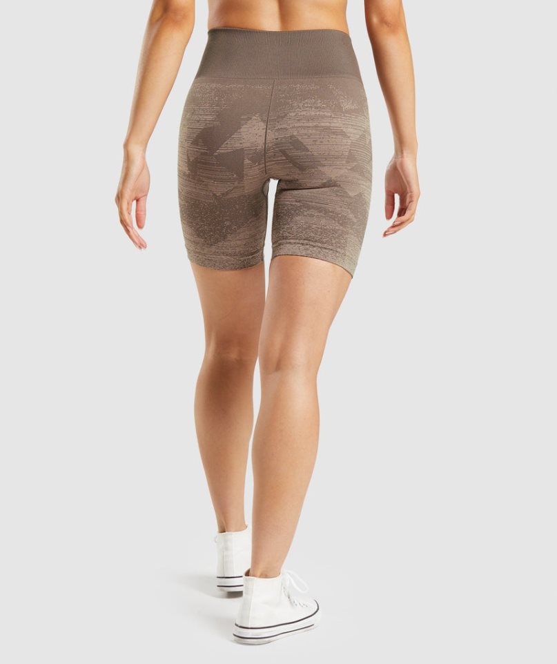 Women's Gymshark Adapt Ombre Seamless Shorts Brown | CA 7D86A1